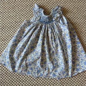 Floral Blue and White Kids Casual Dress